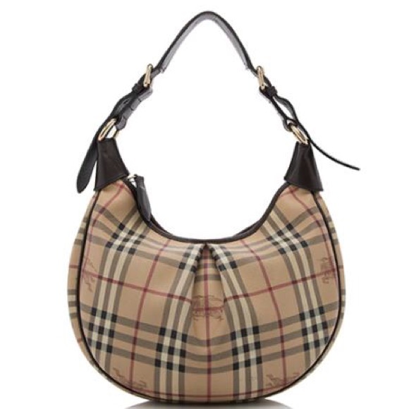Burberry check pleated hobo